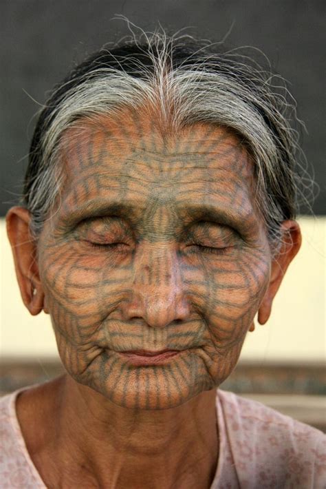 Traditionally tattooed lady in the Chin state, Myanmar | Chin state ...