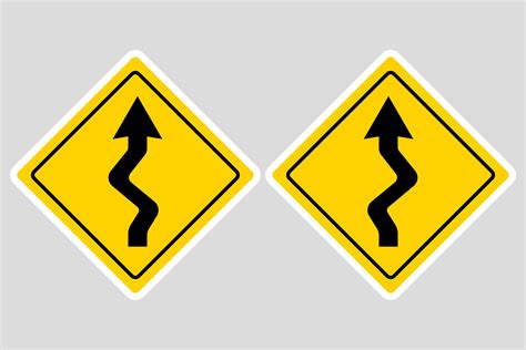 Winding road ahead sign. Vector design. 30906210 Vector Art at Vecteezy