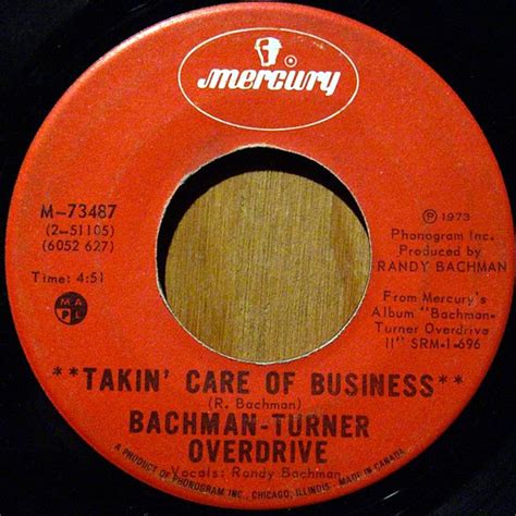 Takin' Care Of Business - Song By Bachman-Turner Overdrive | Discogs Tracks