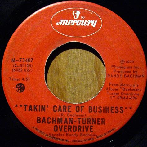 Takin' Care Of Business - Song By Bachman-Turner Overdrive | Discogs Tracks