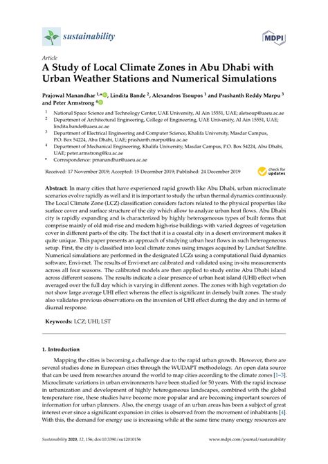 (PDF) A Study of Local Climate Zones in Abu Dhabi with Urban Weather ...