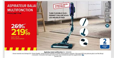 Promo Aspirateur Balai Multifonction Rowenta chez Carrefour - iCatalogue.fr