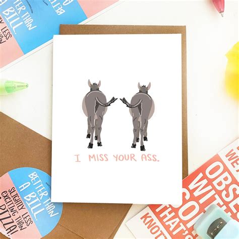 Funny Miss You Cards Funny Card I Miss You Card Miss Your | Etsy