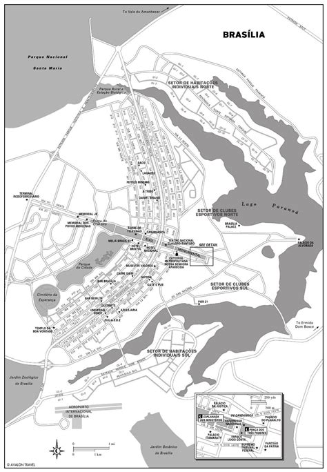 Large detailed road map of Brasilia city with street names | Brasilia ...