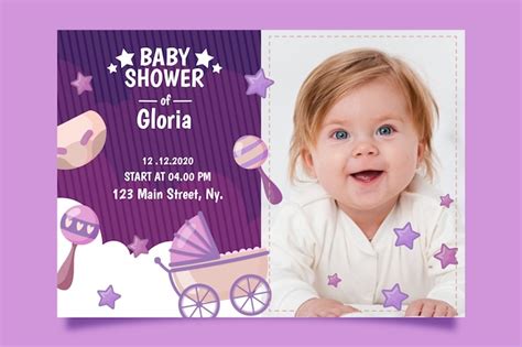 Premium Vector | Baby girl shower invitation template style