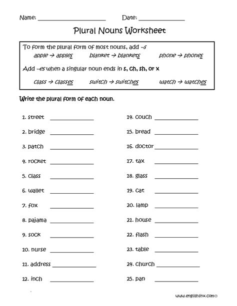 Nouns Worksheets | Singular and Plural Nouns Worksheets | Nouns ...