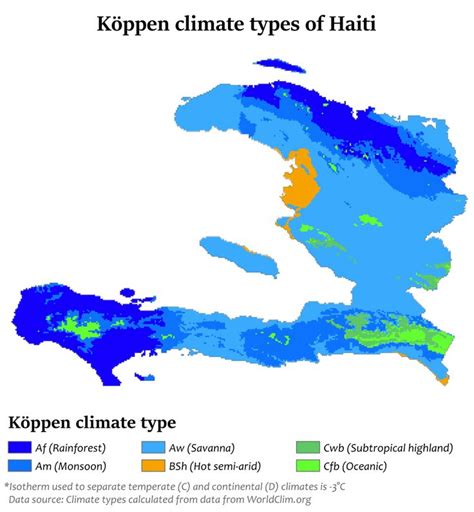 Köppen climate types of Haiti | Haiti, Physical geography, Map