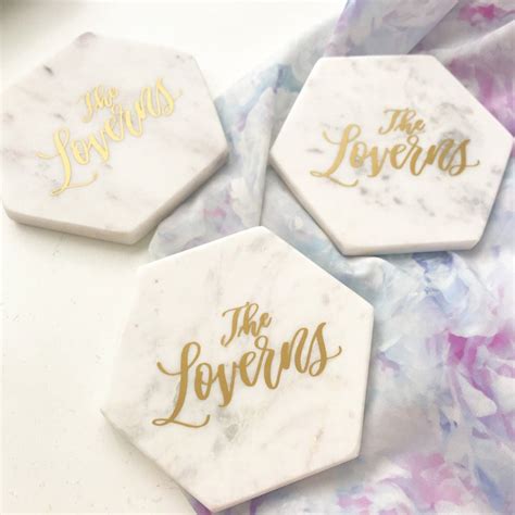 Personalized Marble Coasters White Marble Coasters | Etsy | Marble ...