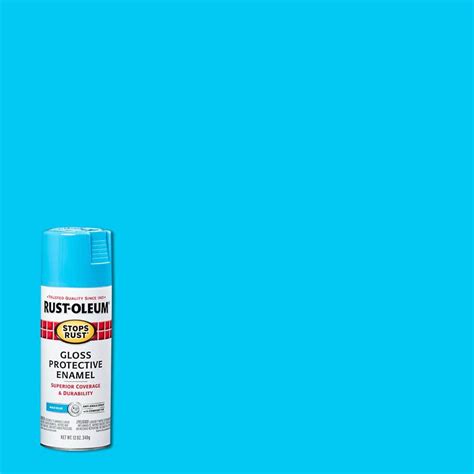 Rust-Oleum Stops Rust 12 oz. Protective Enamel Gloss Maui Blue Spray Paint (6-Pack) 269292 - The ...