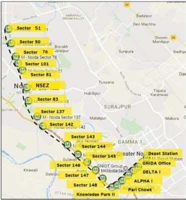 Aqua line Metro Route: Route Map, Fare, Timing, and Stations