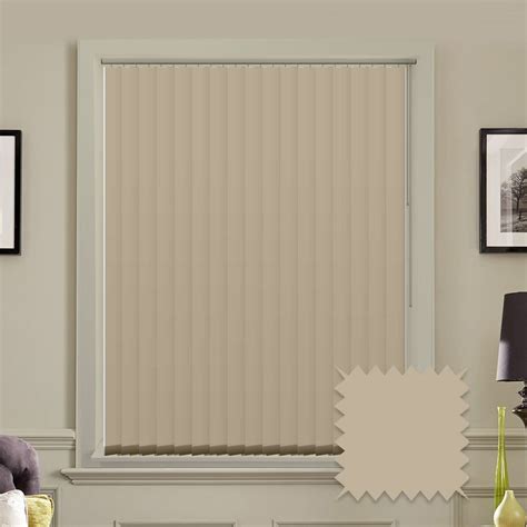 Blackout vertical blind slats in Bella Beige 3.5" Just Blinds