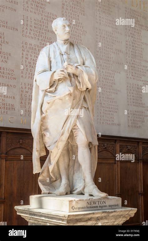 Statue of Sir Isaac Newton Trinity College Chapel Cambridge University ...