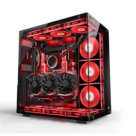 New Fashion Full Tower Tempered Glass Computer PC Case Gaming - Power Supply and PC Case price