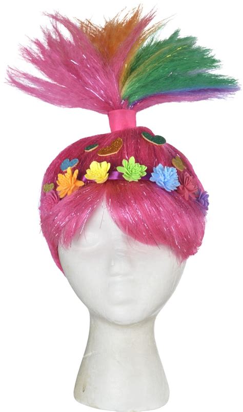 Kids' Trolls Poppy Ponytail Spiky Hair Wig & Fur Jacket, Green/Pink ...