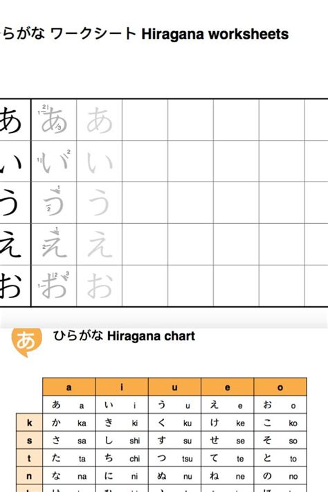 Free Hiragana & Katakana PDF Workbook Chart in 2023 | Hiragana ...