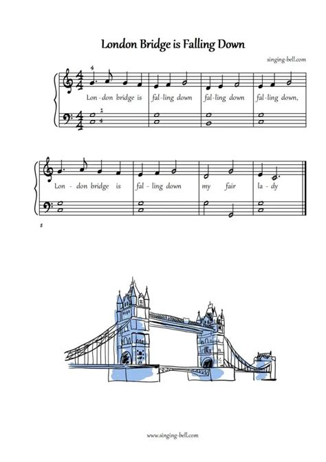 London Bridge Is Falling Down - Piano Tutorial, Notes, Keys