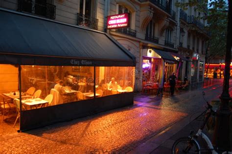 Paris cafe at night stock photo. Image of france, historical - 237181012