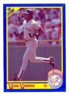 Deion Sanders Baseball Card (New York Yankees Rookie Card) 1990 Score ...