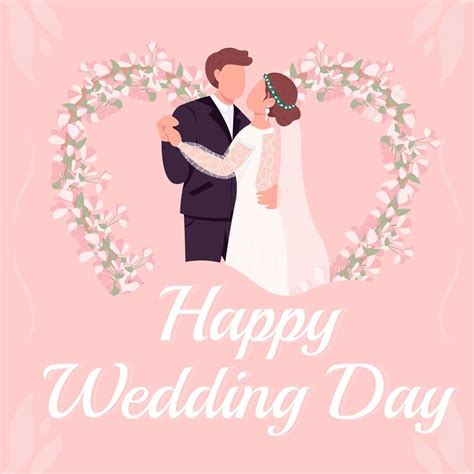 Happy wedding day greeting card template 9205887 Vector Art at Vecteezy