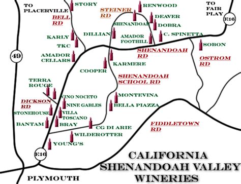 Shenandoah Valley Wineries Map - Map San Luis Obispo