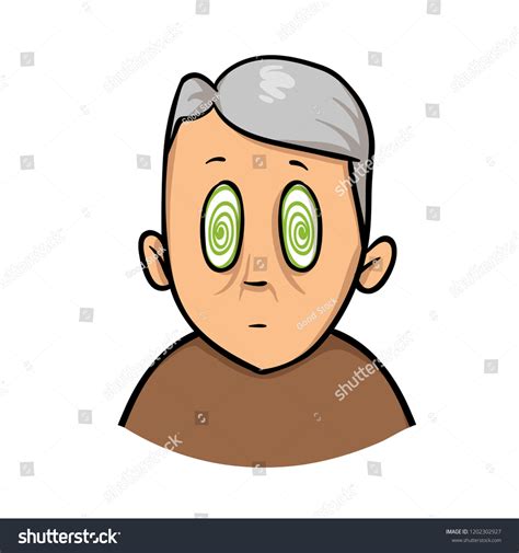 Senior Man Hypnotized Eyes Spinning Fainting Stock Vector (Royalty Free ...