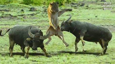 Buffalo vs Lion Fight - Buffalo attacks lion | Best animal attacks | South Africa - YouTube