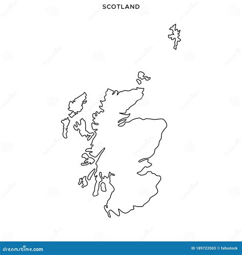 Outline Map of Scotland Vector Design Template. Editable Stroke Stock ...