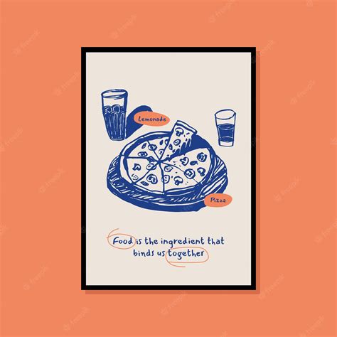 Premium Vector | Minimalist hand drawn food poster for wall art collection