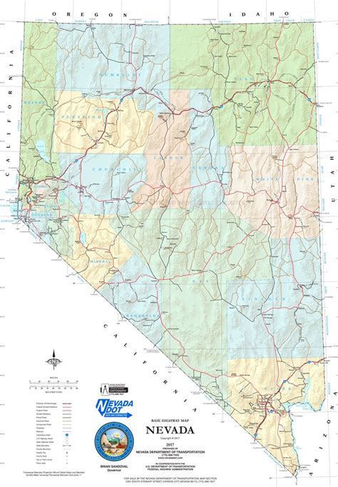 Detailed road map of Nevada - Ontheworldmap.com