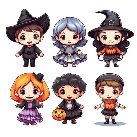 Cartoon Kids In Halloween Costumes Great For Party Decoration Halloween Cartoon Style, Halloween ...