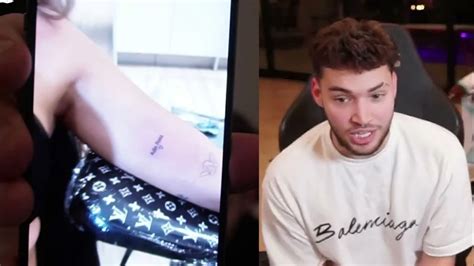 Adin Ross speechless after OF model Ski Bri tattoos his name on her arm