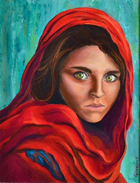 Afghan Girl Painting by Cristina Gosserez