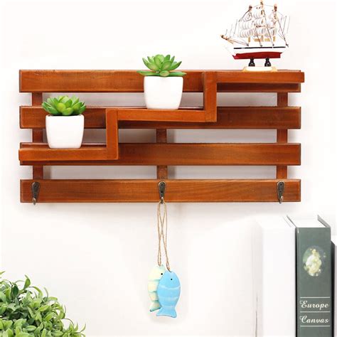 Vintage Chic Wall Shelf Wooden Wall Mounted Rack Floating Book Shelves ...