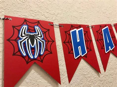 Banner de cumpleaños de Spider-Man | Etsy Spiderman Cake Topper ...