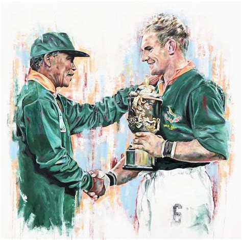 Nelson Mandela and Francois Pienaar by Leanne Gilroy – Limited Edition | White Horse Gallery