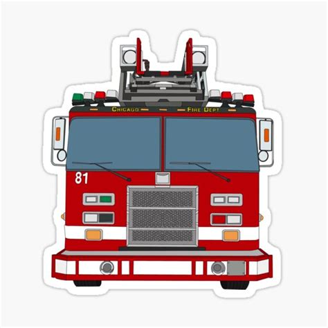 "Chicago Fire Truck 81" Sticker for Sale by erinsartstuffs | Redbubble