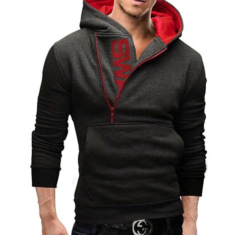 Assassins Creed Hoodies Men Fashion Brand Zipper Letter Printed Sweatshirts for men with hood ...