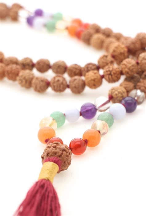 Chakra Balance mala necklace from mala beads to connect Chakras