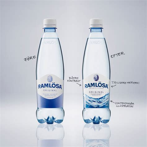 New look: Ramlösa | Water bottle label design, Water packaging, Mineral ...