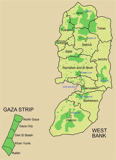 Palestine - administrative • Carte • PopulationData.net