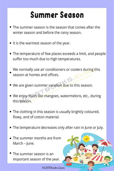 10 Lines on Summer Season for Students and Children in English - NCERT Books