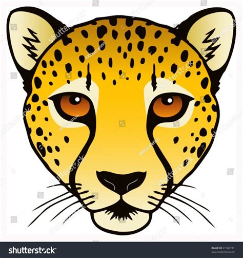 Vector Ink Illustration Cheetahs Head Stock Vector (Royalty Free ...