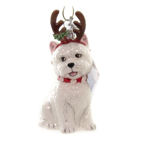 Holiday Ornament Dog With Antlers. Glass Christmas Puppy - Walmart.com - Walmart.com