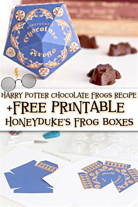 Harry Potter Chocolate Frogs Homemade Recipe! +FREE PRINTABLE Frog Box Template in 2024 | Harry ...