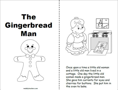 Gingerbread Man Printable Book (1st and 2nd) - Made By Teachers