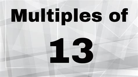 Multiples of 13 - YouTube