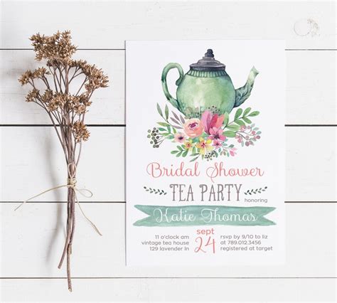 Tea Party Bridal Shower Invitations Wedding Shower Invite | Etsy