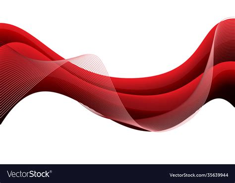 Abstract red wave curve on white design modern Vector Image