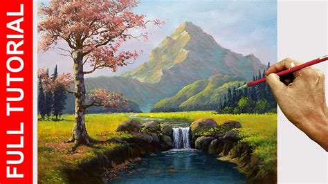 Tutorial: How to Paint Rocky Mountain and Waterfalls in Acrylics ...