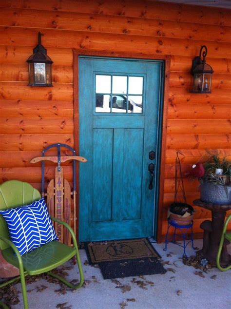 Cabin Front Doors | Turquoise Front Door #frontdoor | Turquoise front door, Front door colors ...